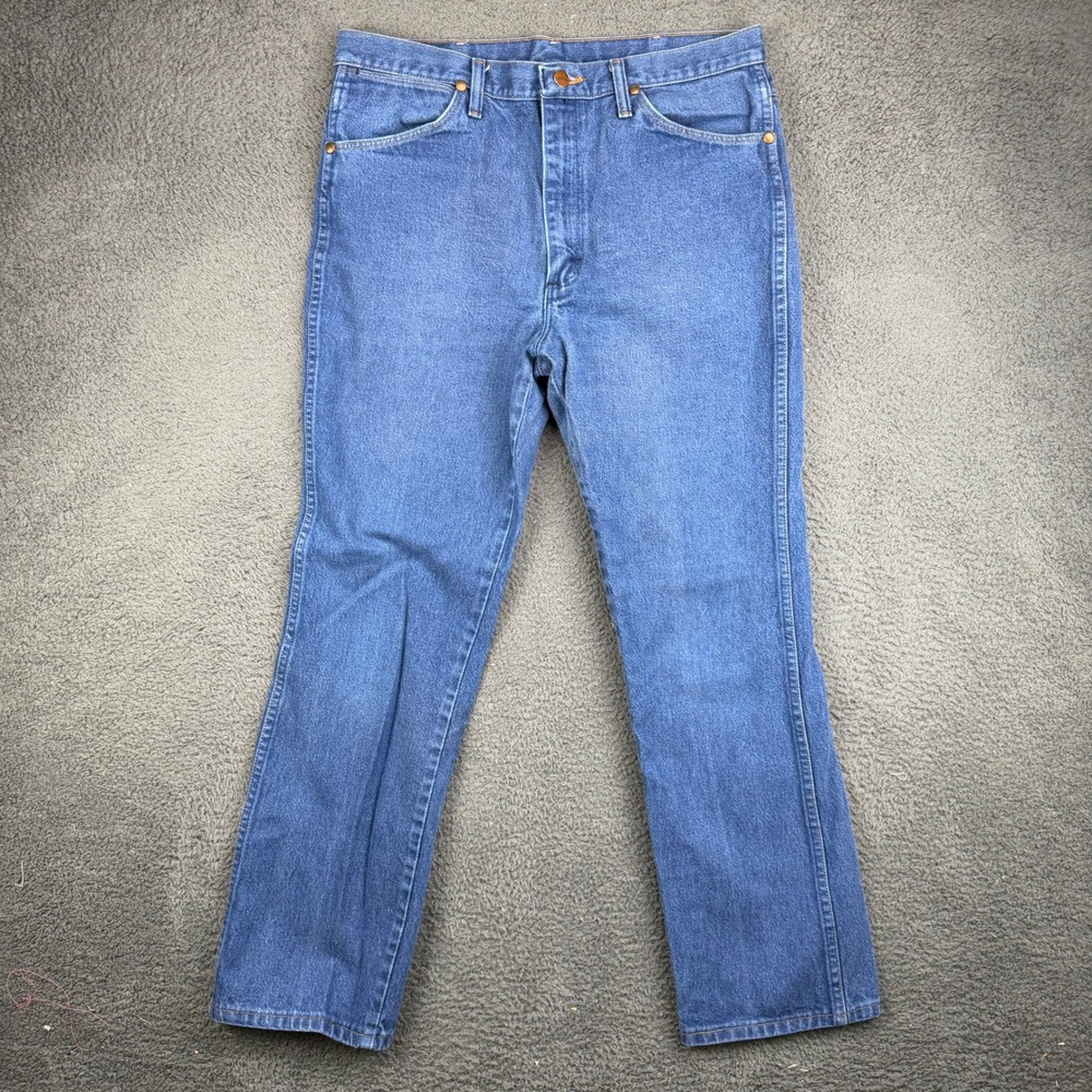 Wrangler 0936DEN Cowboy Cut Slim Fit Jeans Mens 36x31 Blue Rigid Heavyweight